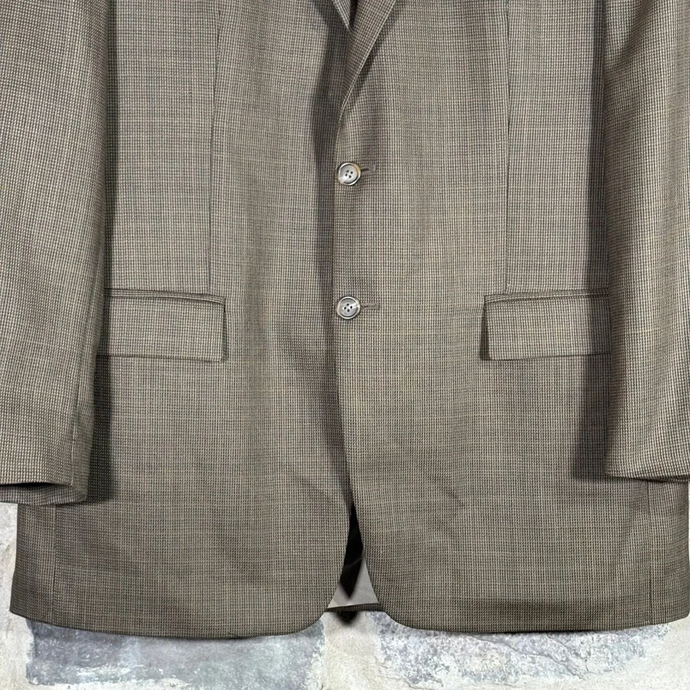 Lauren Ralph Lauren Men's Brown Plaid Wool Sport Coat‎ Blazer 43L Classic Office